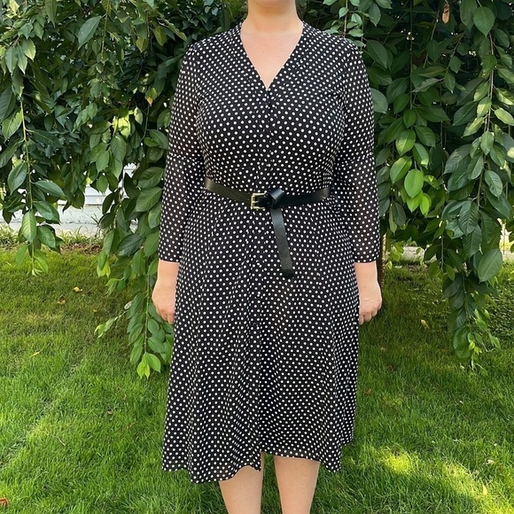 Michael Kors XL midi dress polka dot - Picture 3 of 9